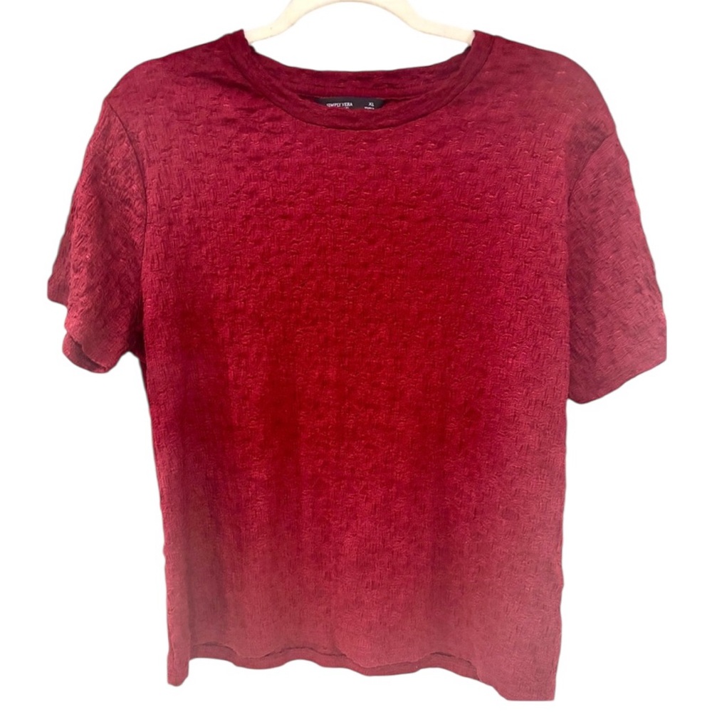 NWOT Simply Vera Vera Wang Rich Red Short Sleeve Tee XL